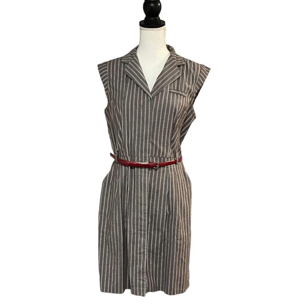 AGB size 12 striped buttoned shirt dress EUC (and it has pockets!)